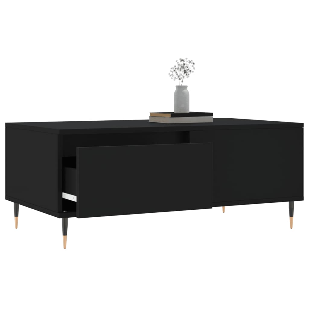 Tavolino da Salotto Nero 90x50x36,5 cm in Legno Multistrato | homemem39