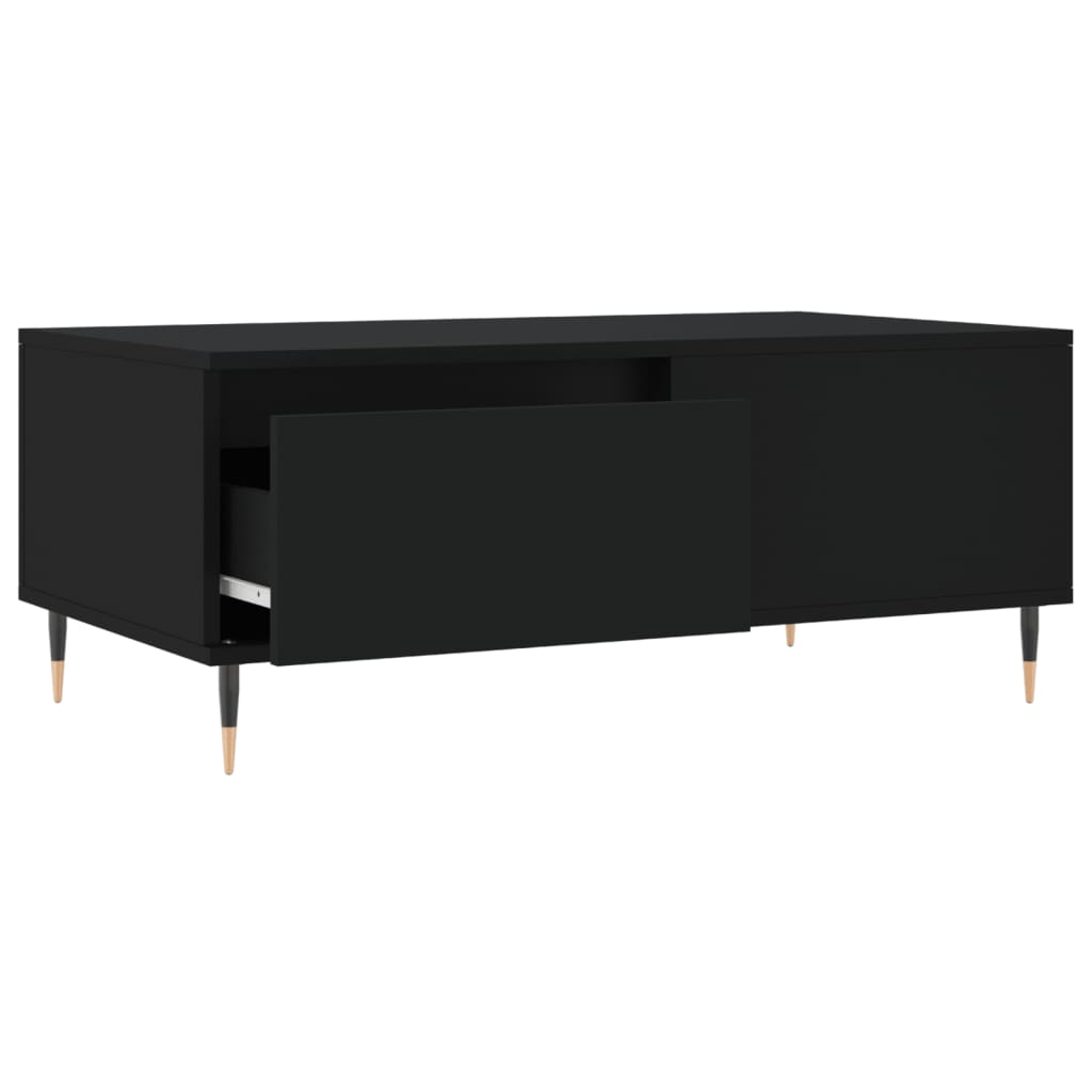 Tavolino da Salotto Nero 90x50x36,5 cm in Legno Multistrato | homemem39