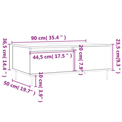 Tavolino da Salotto Nero 90x50x36,5 cm in Legno Multistrato | homemem39