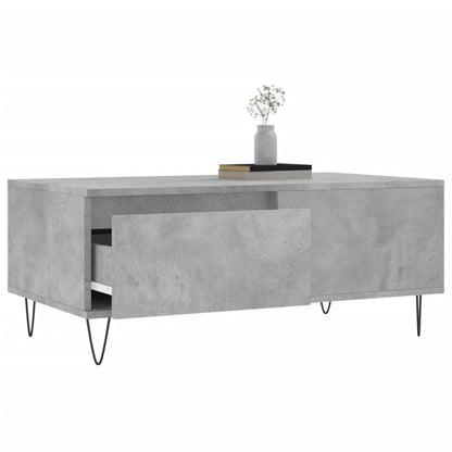 Tavolino Salotto Grigio Cemento 90x50x36,5 cm Legno Multistrato