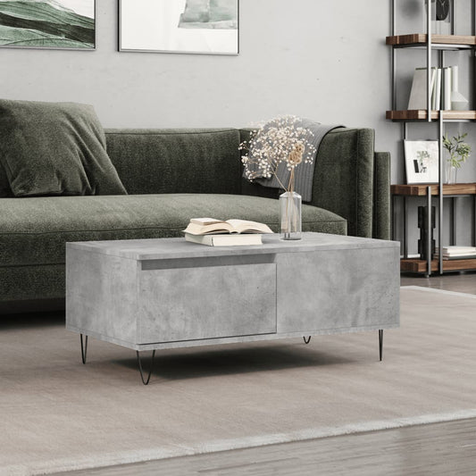 Tavolino Salotto Grigio Cemento 90x50x36,5 cm Legno Multistrato | homemem39