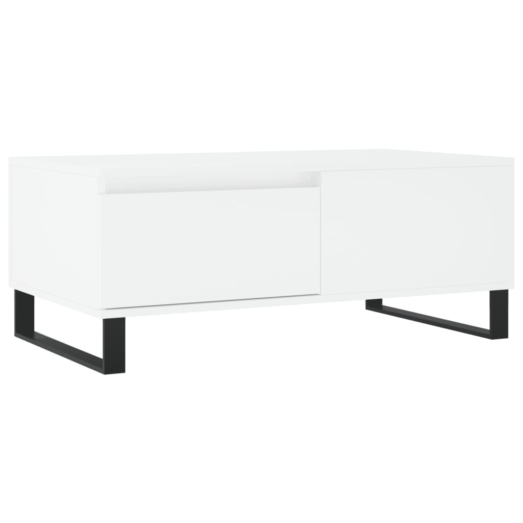Tavolino da Salotto Bianco 90x50x36,5 cm in Legno Multistrato | homemem39