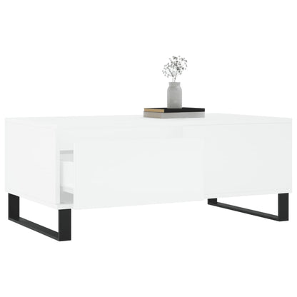 Tavolino da Salotto Bianco 90x50x36,5 cm in Legno Multistrato | homemem39