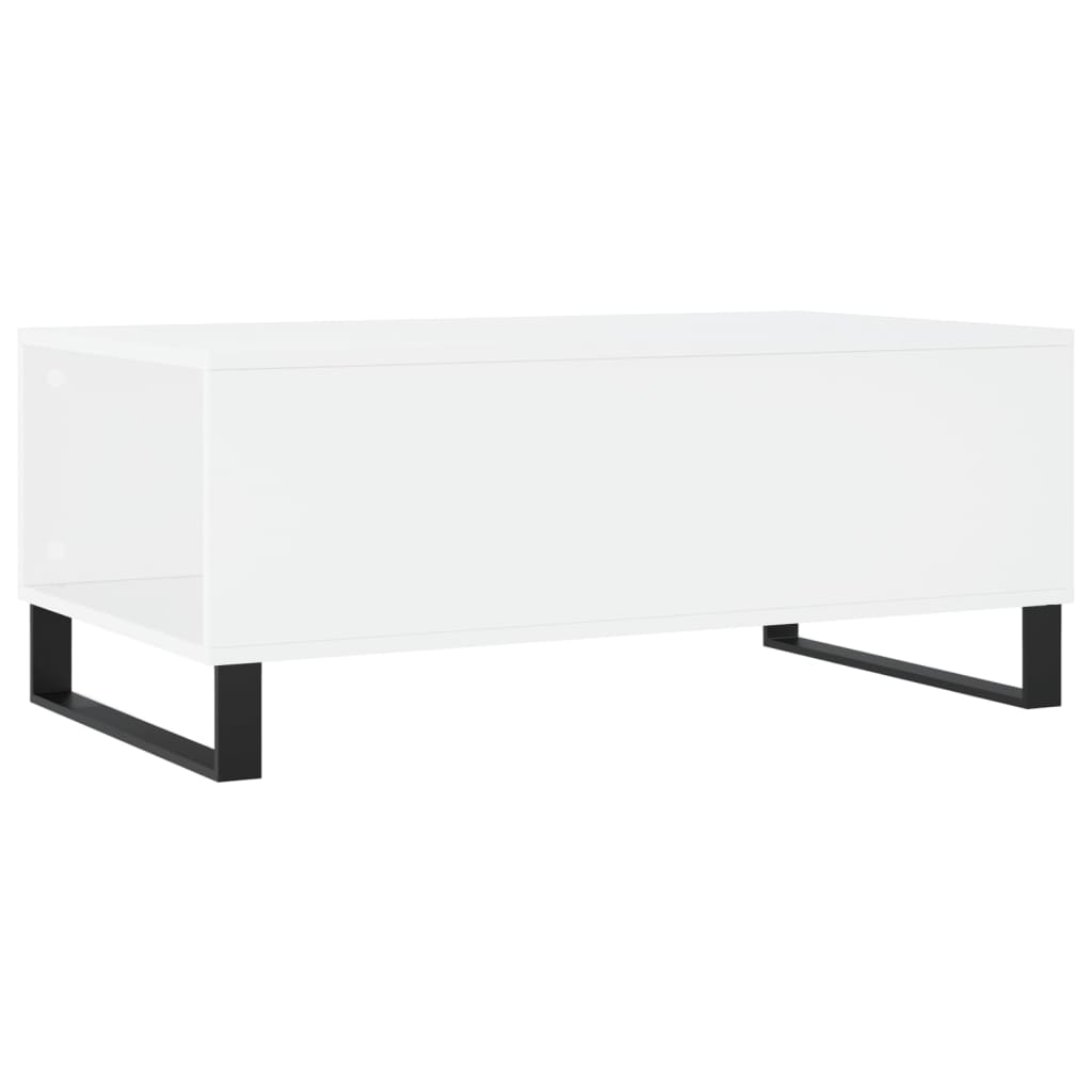 Tavolino da Salotto Bianco 90x50x36,5 cm in Legno Multistrato | homemem39