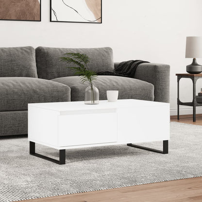 Tavolino da Salotto Bianco 90x50x36,5 cm in Legno Multistrato | homemem39
