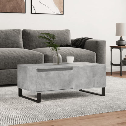 Tavolino Salotto Grigio Cemento 90x50x36,5 cm Legno Multistrato | homemem39