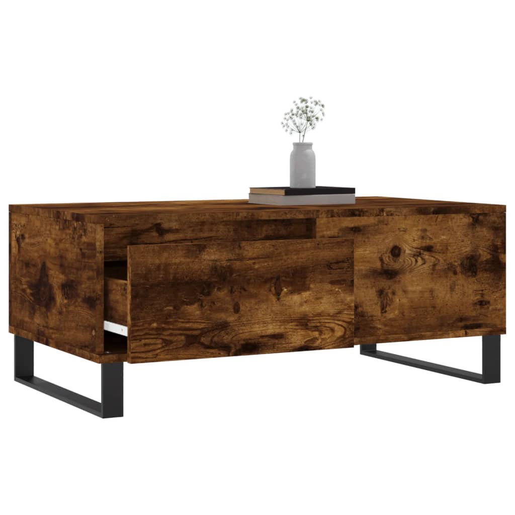 Tavolino da Salotto Rovere Fumo 90x50x36,5 cm Legno Multistrato | homemem39