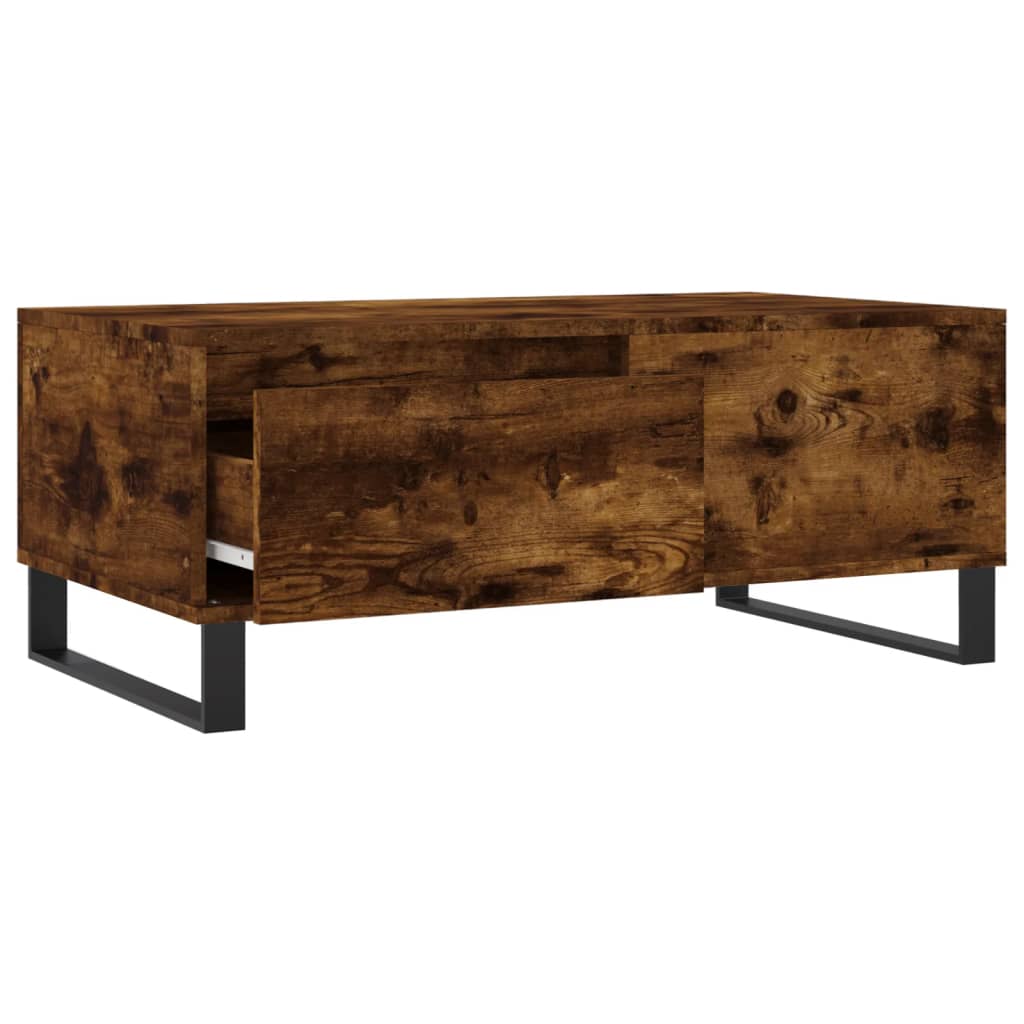 Tavolino da Salotto Rovere Fumo 90x50x36,5 cm Legno Multistrato | homemem39