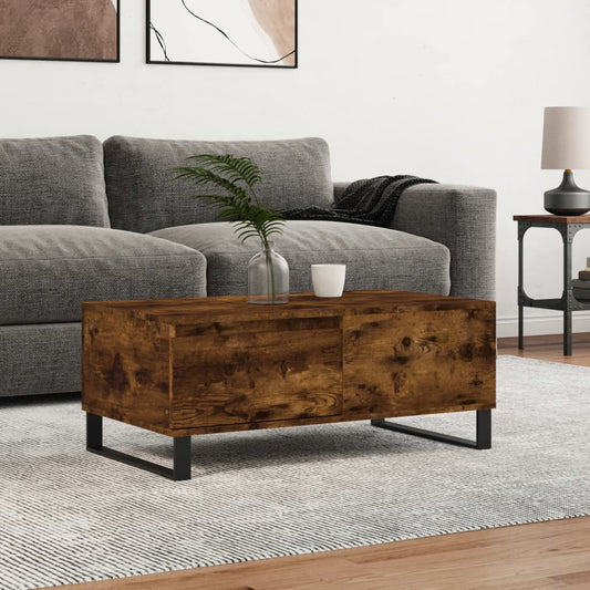 Tavolino da Salotto Rovere Fumo 90x50x36,5 cm Legno Multistrato | homemem39