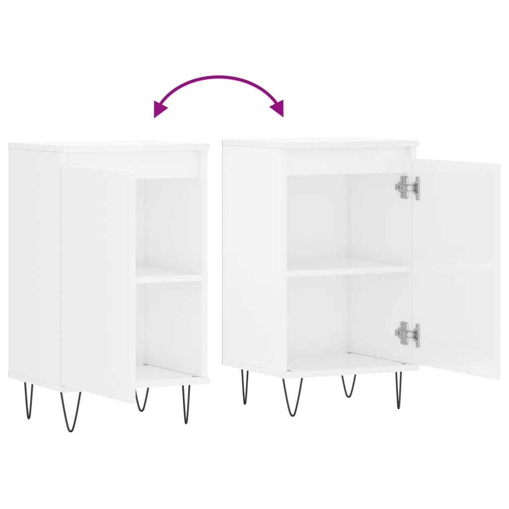 Credenze 2 pz Bianco Lucido 40x35x70 cm in Legno Multistrato | homemem39