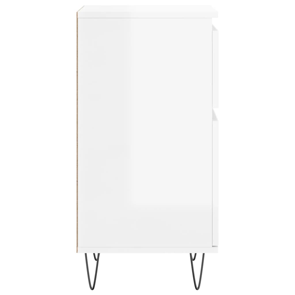 Credenze 2 pz Bianco Lucido 40x35x70 cm in Legno Multistrato - homemem39