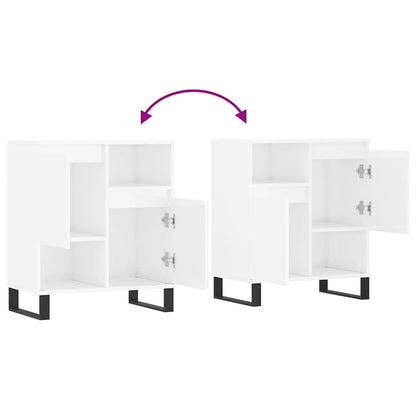 Credenza Bianco Lucido 60x35x70 cm in Legno Multistrato - homemem39