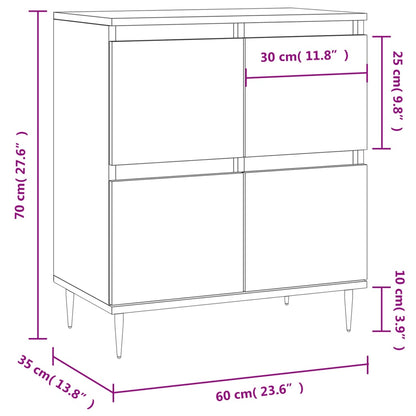 Credenza Rovere Fumo 60x35x70 cm in Legno Multistrato