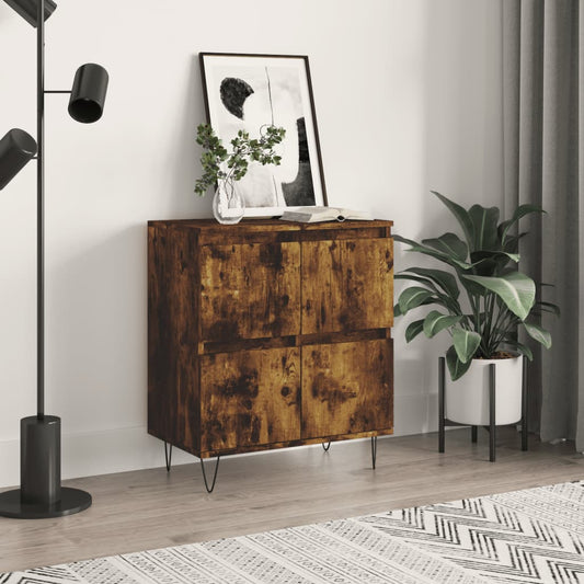 Credenza Rovere Fumo 60x35x70 cm in Legno Multistrato | homemem39