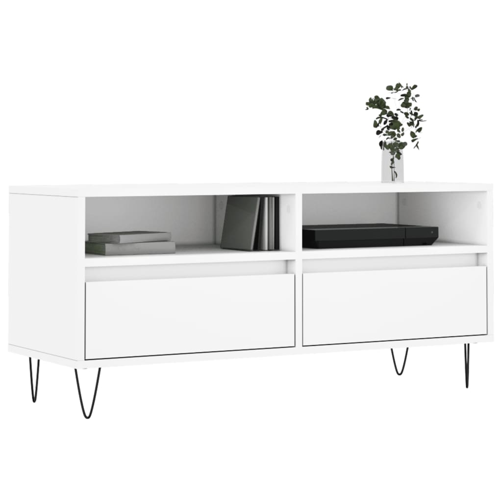 Mobile Porta TV Bianco 100x34,5x44,5 cm in Legno Multistrato - homemem39