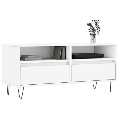 Mobile Porta TV Bianco 100x34,5x44,5 cm in Legno Multistrato - homemem39