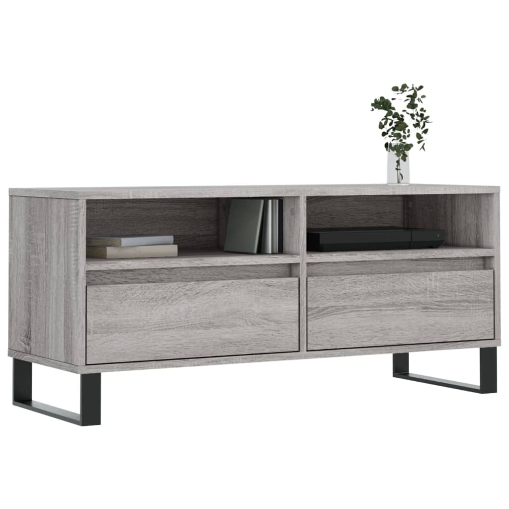 Mobile Porta TV Grigio Sonoma 100x34,5x44,5cm Legno Multistrato