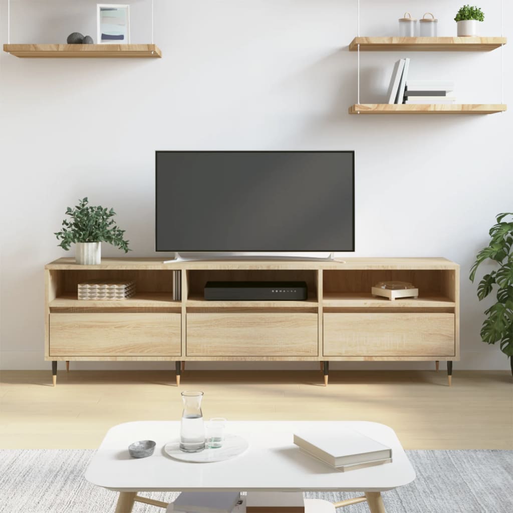 Mobile Porta TV Rovere Sonoma 150x30x44,5 cm Legno Multistrato - homemem39