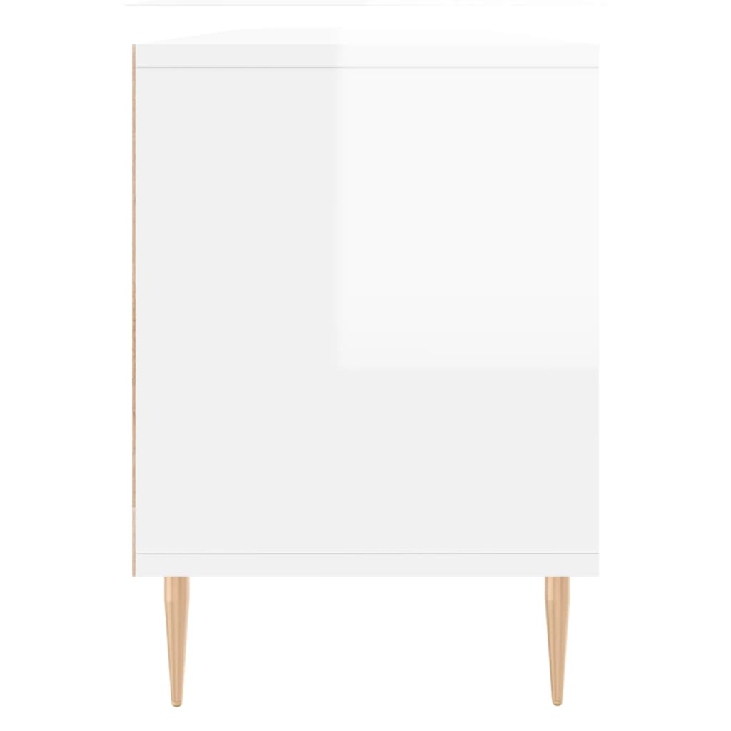 Mobile Porta TV Bianco Lucido 150x30x44,5 cm Legno Multistrato - homemem39