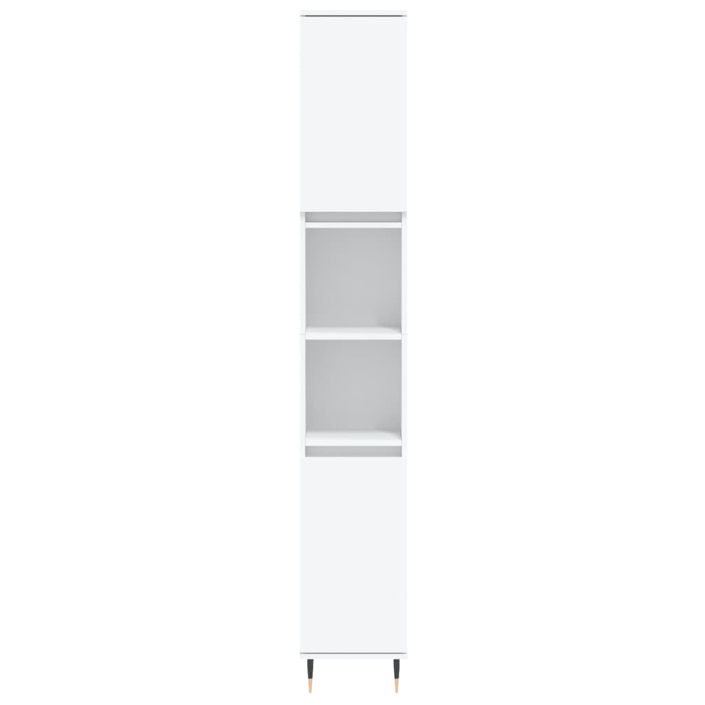 Armadietto da Bagno Bianco 30x30x190 cm in Legno Multistrato | homemem39