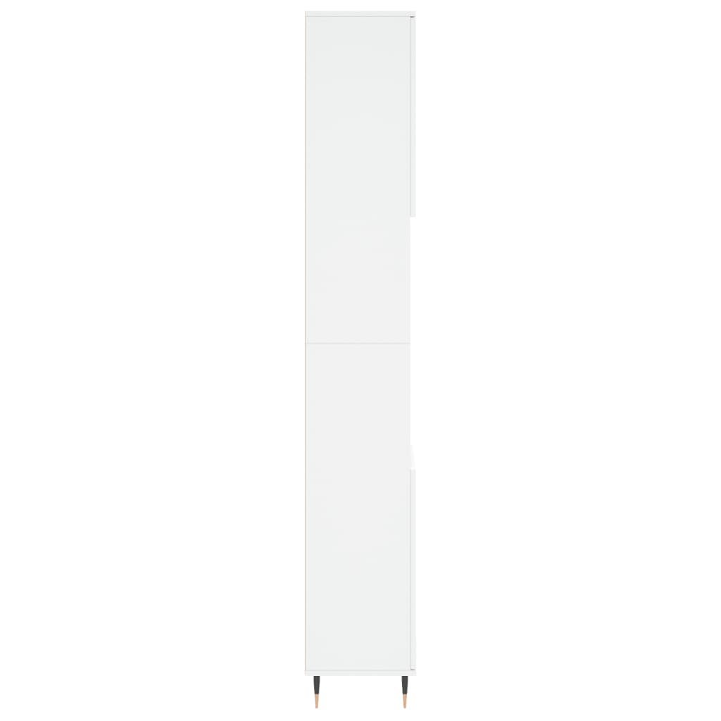 Armadietto da Bagno Bianco 30x30x190 cm in Legno Multistrato | homemem39