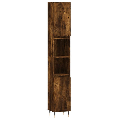 Armadietto Bagno Rovere Fumo 30x30x190 cm in Legno Multistrato | homemem39