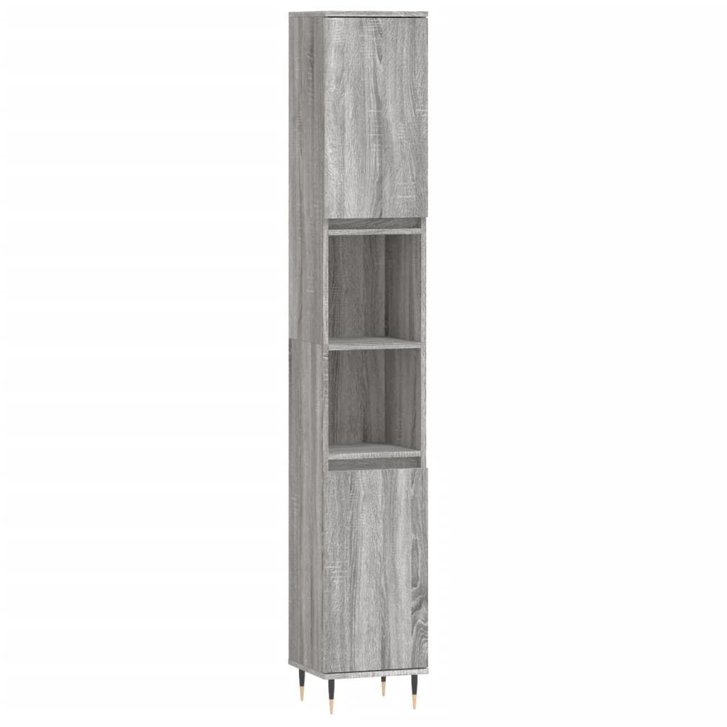 Armadietto Bagno Grigio Sonoma 30x30x190cm in Legno Multistrato | homemem39