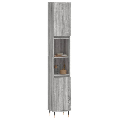Armadietto Bagno Grigio Sonoma 30x30x190cm in Legno Multistrato | homemem39