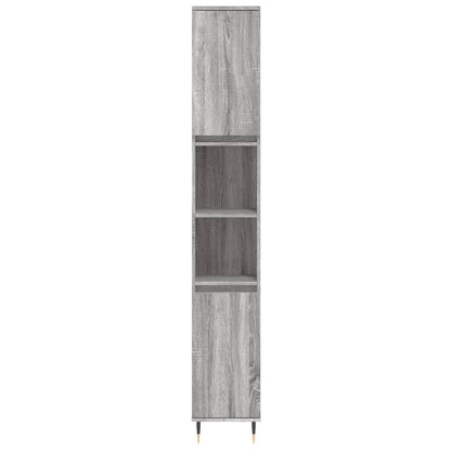 Armadietto Bagno Grigio Sonoma 30x30x190cm in Legno Multistrato | homemem39