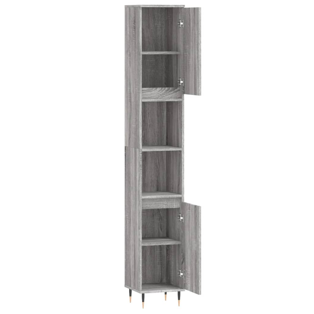 Armadietto Bagno Grigio Sonoma 30x30x190cm in Legno Multistrato | homemem39