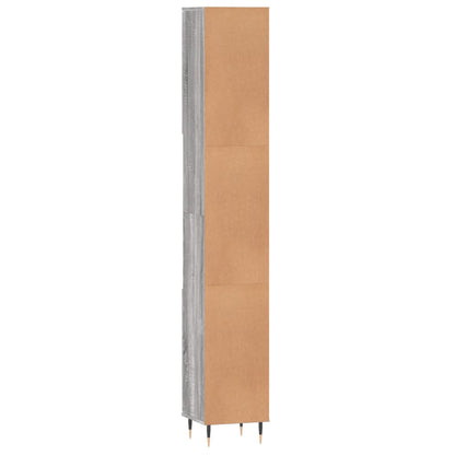 Armadietto Bagno Grigio Sonoma 30x30x190cm in Legno Multistrato | homemem39