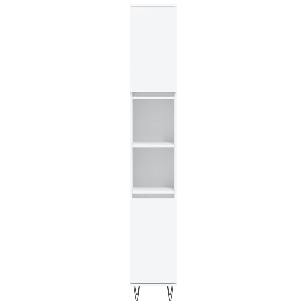 Armadietto da Bagno Bianco 30x30x190 cm in Legno Multistrato | homemem39