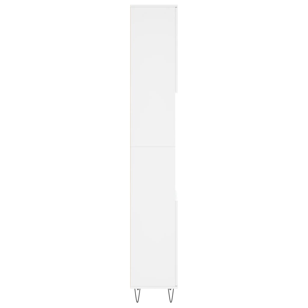 Armadietto da Bagno Bianco 30x30x190 cm in Legno Multistrato | homemem39