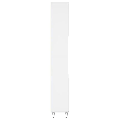 Armadietto da Bagno Bianco 30x30x190 cm in Legno Multistrato | homemem39