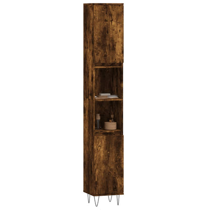 Armadietto Bagno Rovere Fumo 30x30x190 cm in Legno Multistrato | homemem39