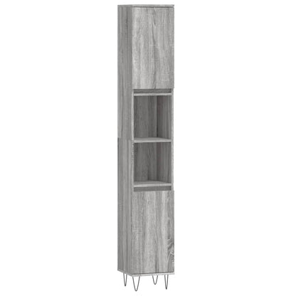 Armadietto Bagno Grigio Sonoma 30x30x190cm in Legno Multistrato | homemem39