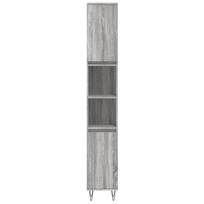 Armadietto Bagno Grigio Sonoma 30x30x190cm in Legno Multistrato | homemem39