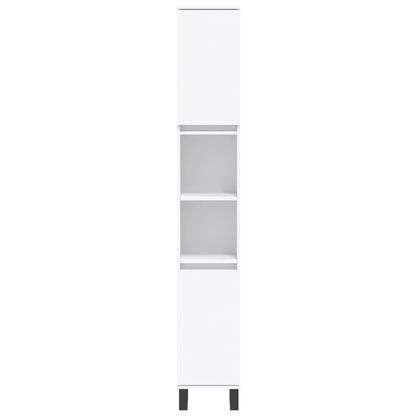 Armadietto da Bagno Bianco 30x30x190 cm in Legno Multistrato
