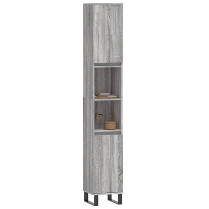 Armadietto Bagno Grigio Sonoma 30x30x190cm in Legno Multistrato | homemem39
