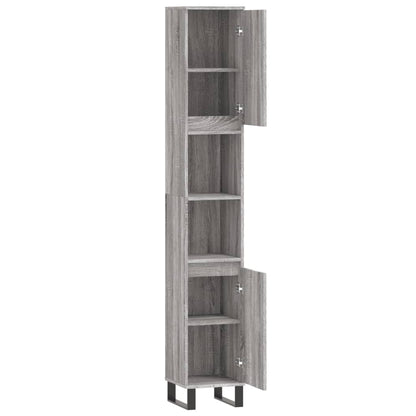 Armadietto Bagno Grigio Sonoma 30x30x190cm in Legno Multistrato | homemem39