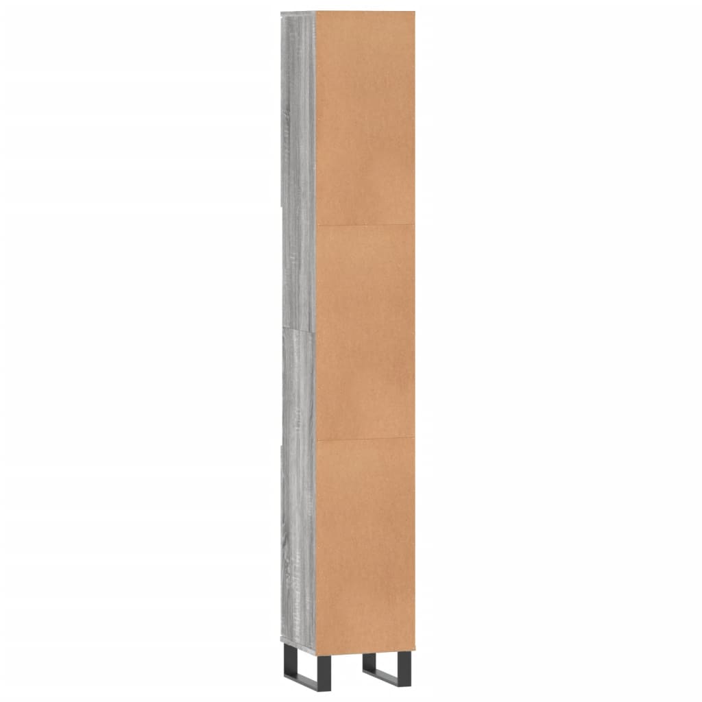 Armadietto Bagno Grigio Sonoma 30x30x190cm in Legno Multistrato | homemem39
