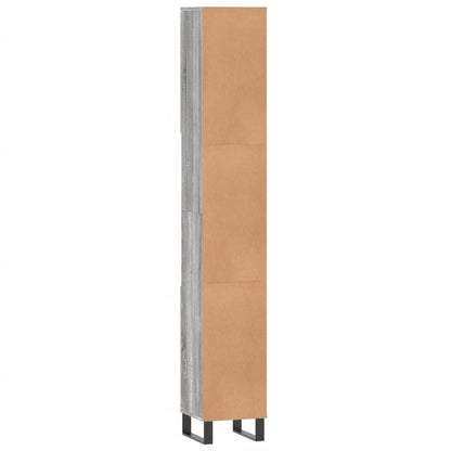 Armadietto Bagno Grigio Sonoma 30x30x190cm in Legno Multistrato