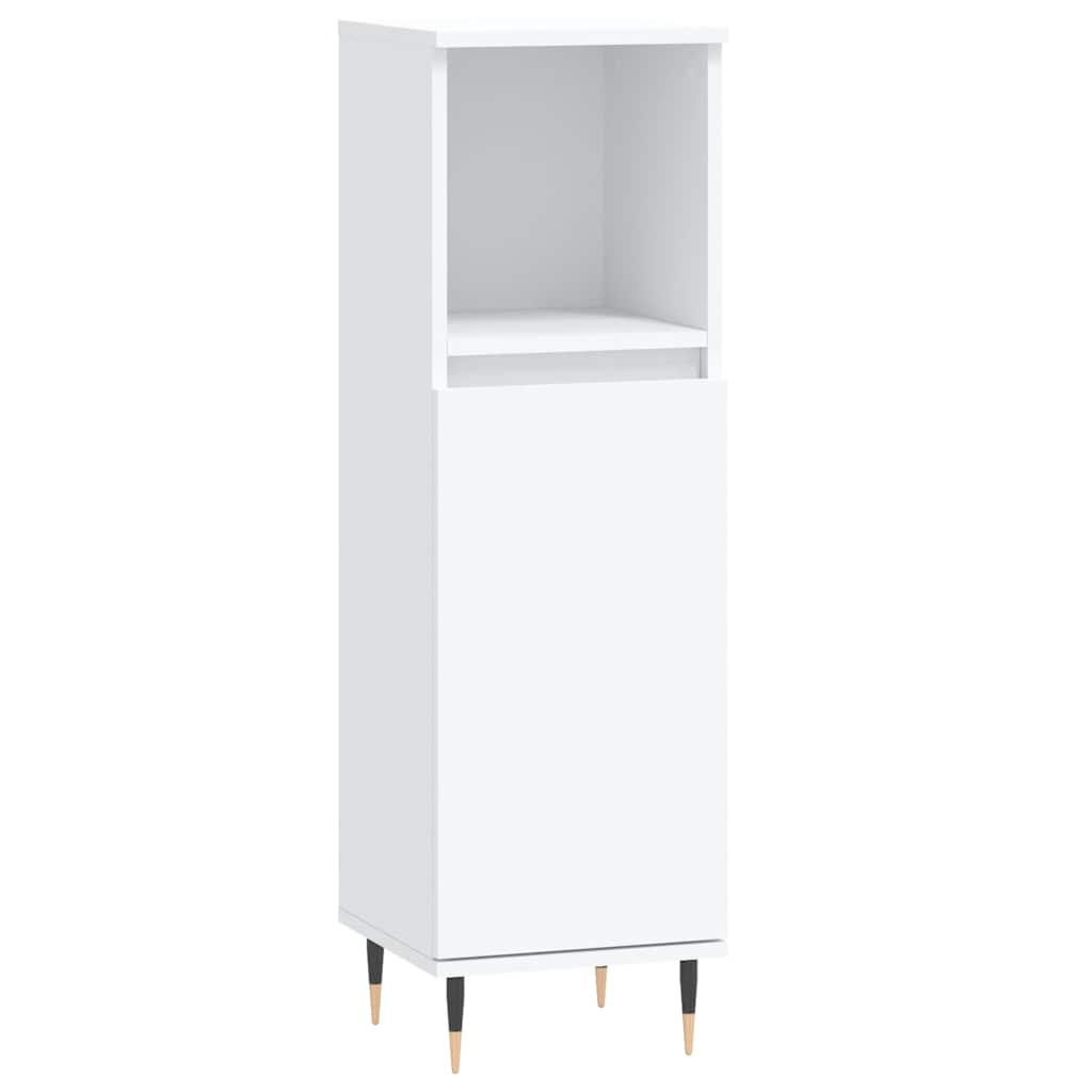 Armadietto da Bagno Bianco 30x30x100 cm in Legno Multistrato | homemem39