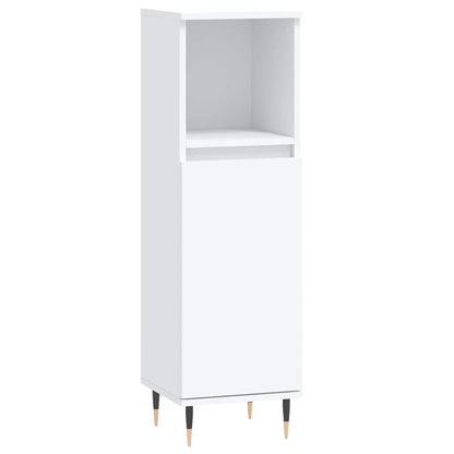 Armadietto da Bagno Bianco 30x30x100 cm in Legno Multistrato | homemem39