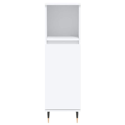 Armadietto da Bagno Bianco 30x30x100 cm in Legno Multistrato | homemem39