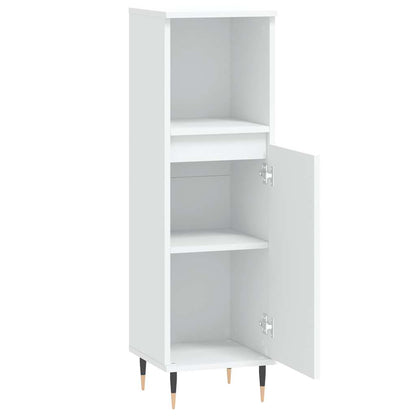 Armadietto da Bagno Bianco 30x30x100 cm in Legno Multistrato | homemem39