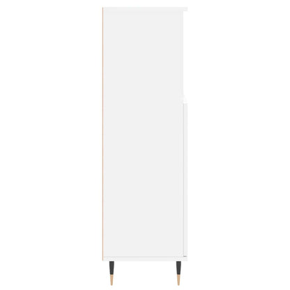 Armadietto da Bagno Bianco 30x30x100 cm in Legno Multistrato