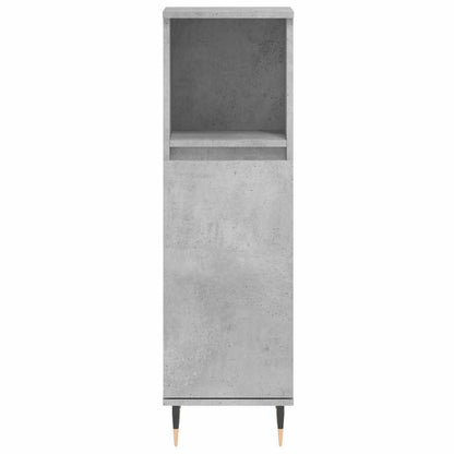 Armadietto Bagno Grigio Cemento 30x30x100 cm Legno Multistrato