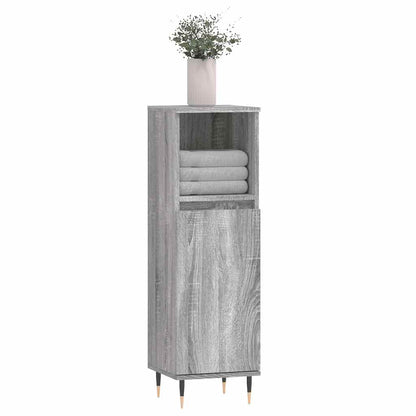 Armadietto Bagno Grigio Sonoma 30x30x100cm in Legno Multistrato | homemem39