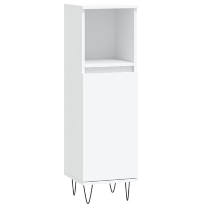Armadietto da Bagno Bianco 30x30x100 cm in Legno Multistrato | homemem39